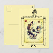 Mapas de Arte Ilustrados da Dinamarca Cartão Posta
