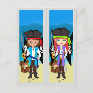 Postal Marcador dos piratas no cartão