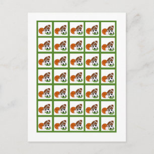 Postal Marcadores de Cartão Bingo Verde All-star