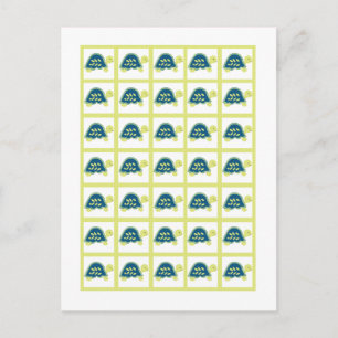 Postal Marcadores de Cartão de Bingo Tartarugas Azuis