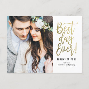 Postal Melhor Dia Alguma COR EDITÁVEL Obrigado Cartão Pos