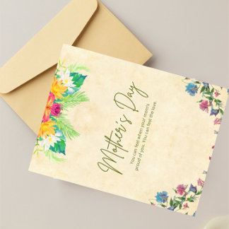 Postal Melhor Mãe do Mundo Cartão do Dia das Mães Floral