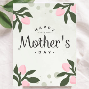 Postal Melhor Mãe do Mundo Cartão Floral do Dia das Mães