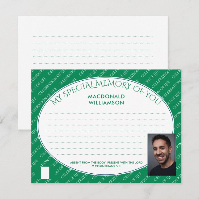 Postal MEMÓRIA ESPECIAL DE SEU Cartão de Memória de Compa (Frente/Verso)