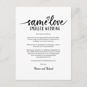 Postal Mesmo Amor Coração Fofo Reduzir Cartão de Casament