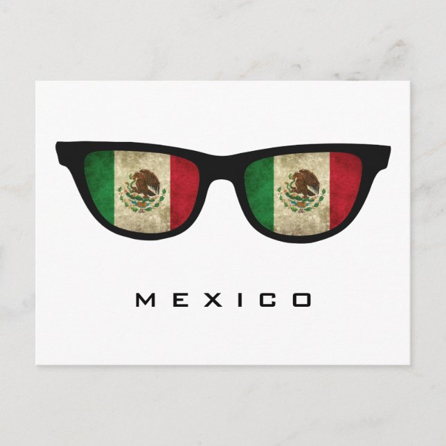 Postal México Shades de texto personalizado e cartão post (Frente)