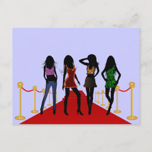 Postal Moças da Moda no Cartão Vermelho