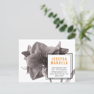 Postal Modern Amaryllis Flower Orange Cartão de visita Ma