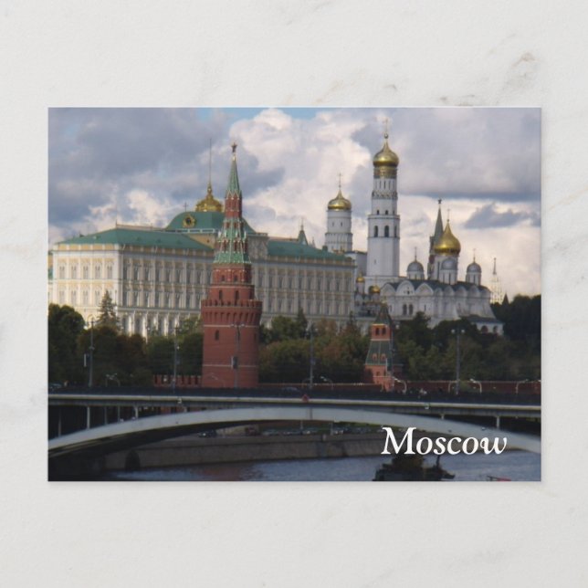 Postal Moscou, Rússia; Cartão de Posto do Kremlin (Frente)