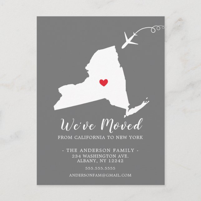 Postal Movendo o estado do anúncio NOVA IORQUE Cartão de  (Frente)