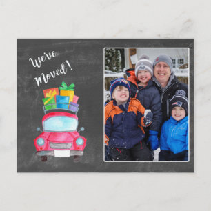 Postal Movimentamos a aquarela cartão com fotos de carro 