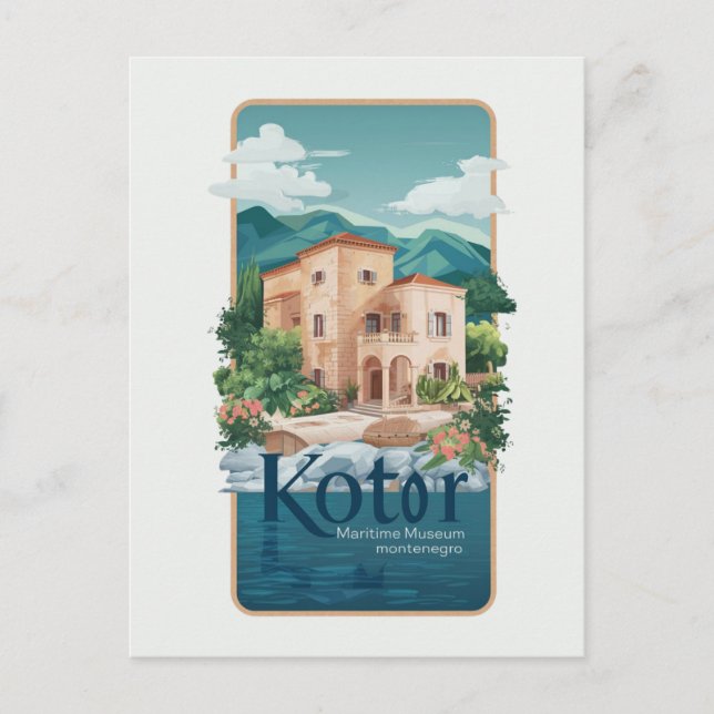 Postal Museu Marítimo de Kotor Cartão de Viagem #Histor (Frente)