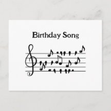 Música Caprichosa de Pássaros Cartão de Aniversári