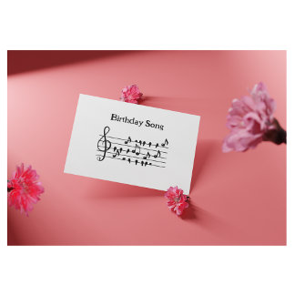 Postal Música Caprichosa de Pássaros Cartão de Aniversári
