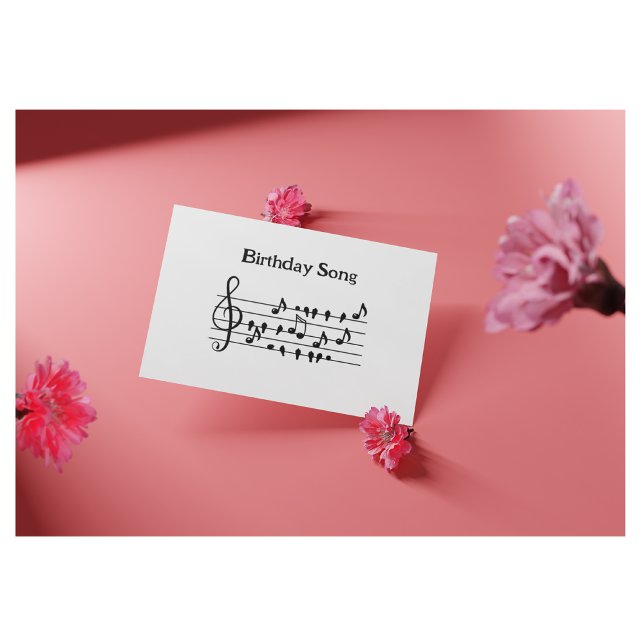 Postal Música Fantasiosa de Pássaros Cartão de Aniversári (Criador carregado)