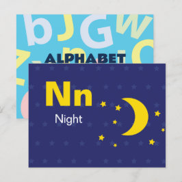 Postal N é para a Noite - Cartão Flash Alfabet