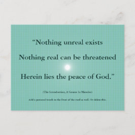 Postal Nada de irreal existe Cartão ACIM sem dualidade