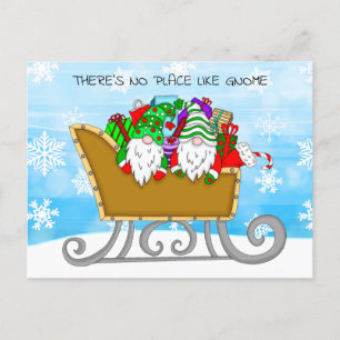Postal Não há lugar como Gnome, cartão de Natal