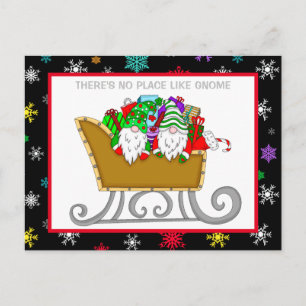 Postal Não há lugar como Gnome, cartão de Natal