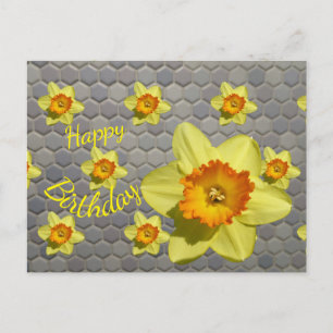 Postal Narcisos Tons de Azul Cartão de Aniversário Person