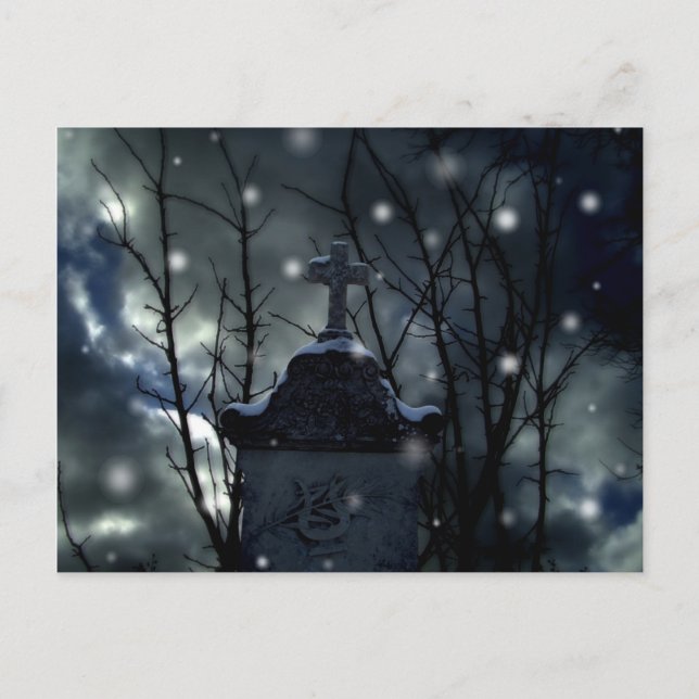 Postal Neve no cemitério cartão poste (Frente)
