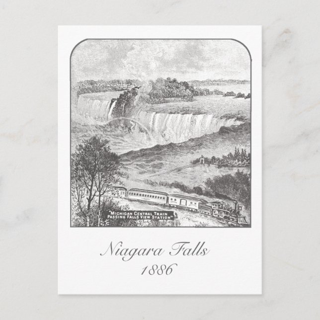 Postal Niagara Falls - Falls View Ferroviária 1886 Cartão (Frente)
