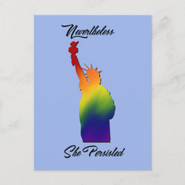 Postal No entanto, ela persistiu ao protesto do cartão po