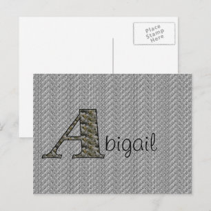 Postal Nome do Monograma Inicial A Hydrangea Cartão