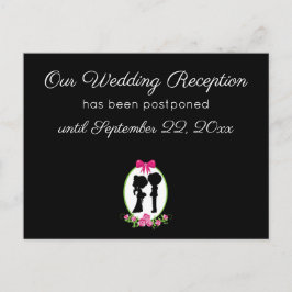 Postal Nosso Cartão de Adiamento de Recepção de Casamento