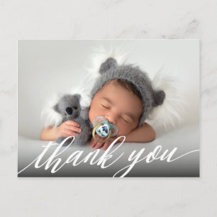 Postal Novo Anúncio de Nascimento do Bebê Obrigado Cartão