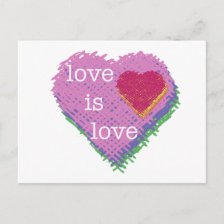 Postal O amor é cartão do coração do amor