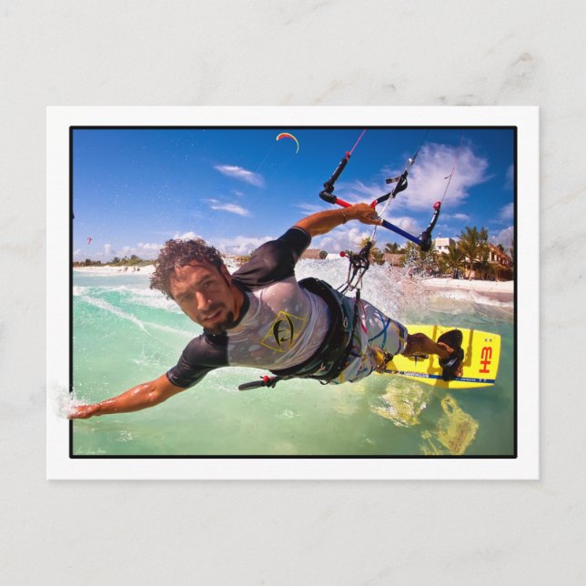 Postal O cartão de Kitesurfer (Frente)