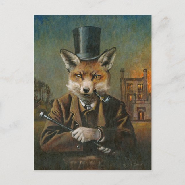 Postal O Cartão de Posto Dapper Fox (Frente)