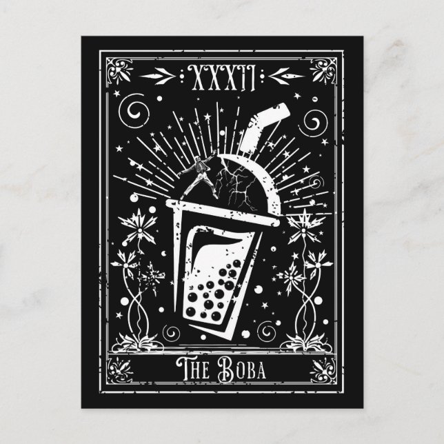 Postal O Cartão de Tarot de Chá Boba (Frente)