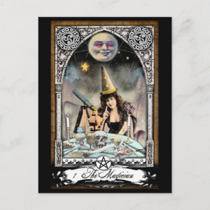 Postal O Cartão de Tarot do Mágico Vitoriano Postcard