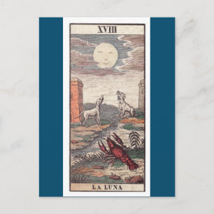 Postal O cartão de tarot La luna