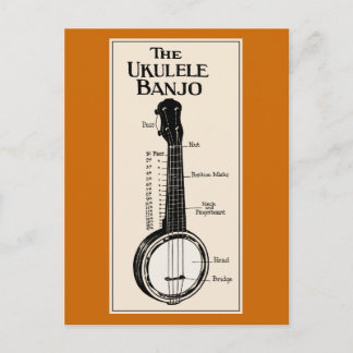 Postal O cartão do banjo do Ukulele
