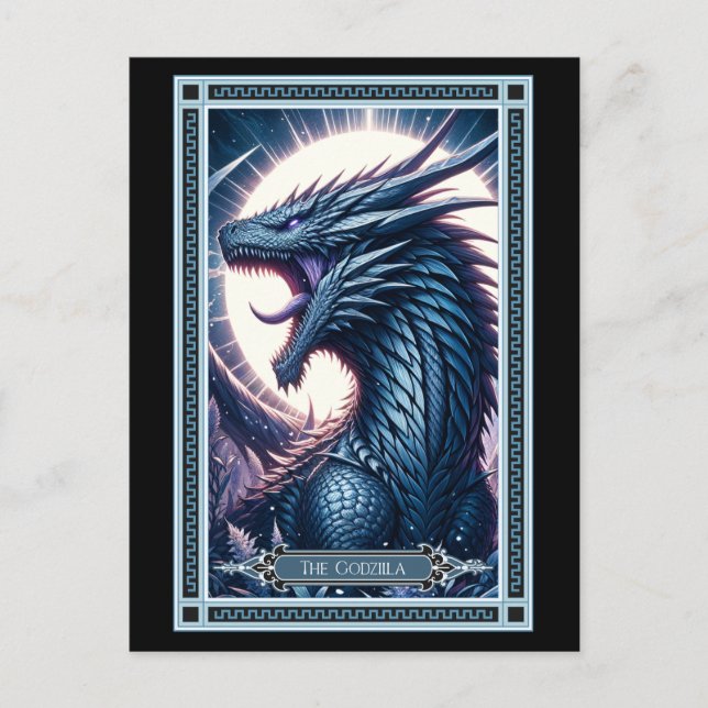 Postal O Cartão Godzilla Tarot (Frente)