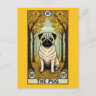 Postal O Cartão Pug Tarot