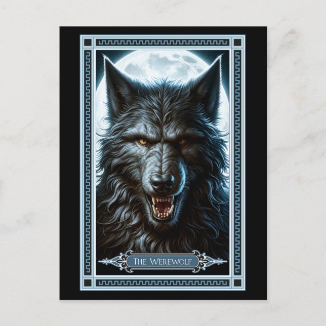 Postal O Cartão Tarot do Lobisomem (Frente)