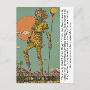 Postal O Cartão Tarot do Louco Arte Mística do Arcanjo Ma
