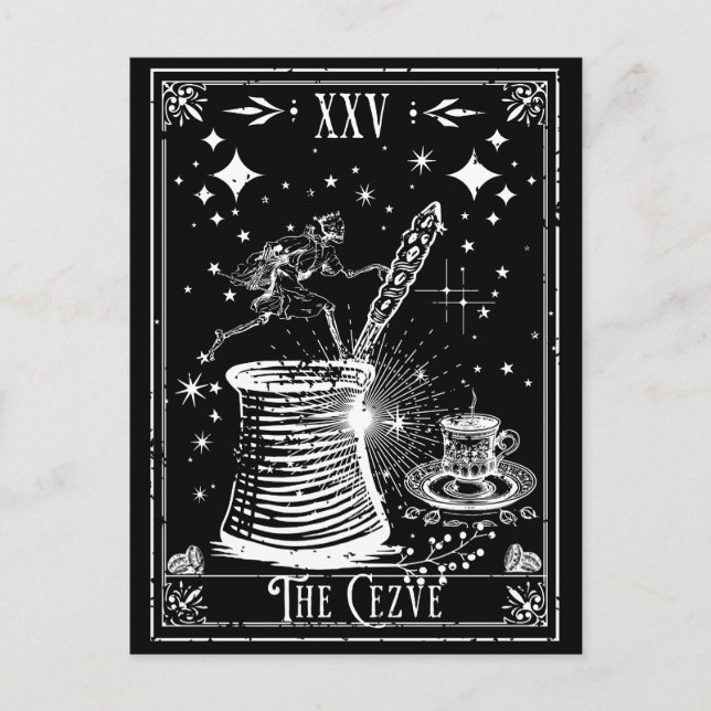 Postal O Cartão Turco de Café Cezve (Frente)