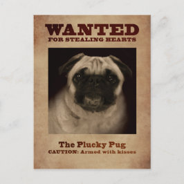 Postal O cartão valente do Pug