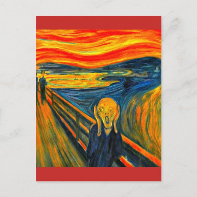 Postal O Gritar - Edvard Munch - Cartão de Posto de Arte (Frente)