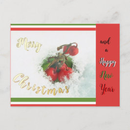 Postal O Natal E O Ano Novo São Berries Vermelhos. Cartão