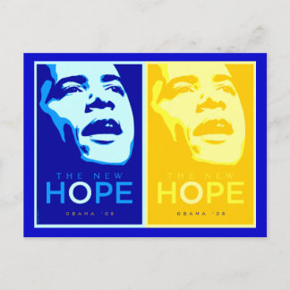 Postal Obama - O Novo Cartão Azul e Dourado Esperança