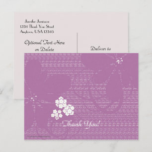 Postal Obrigado Cartão Postal, Pale Purple Floral