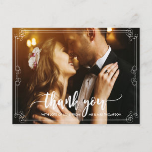 Postal obrigado de casamento você cartão com fotos person