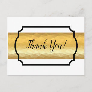 Postal Obrigado elegante de faixa de ouro você cartão p