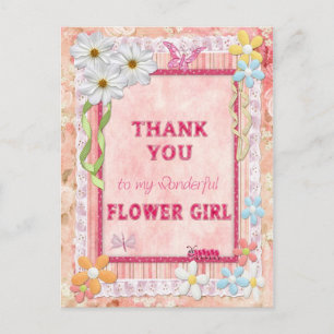 Postal Obrigado Flower Girl, cartão de artesanato de flor